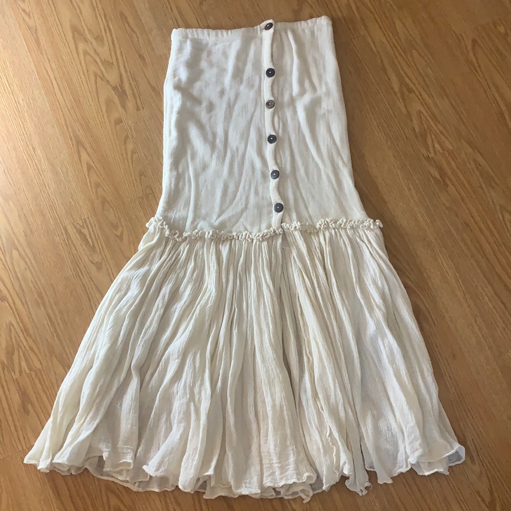 Boho natural maxi skirt